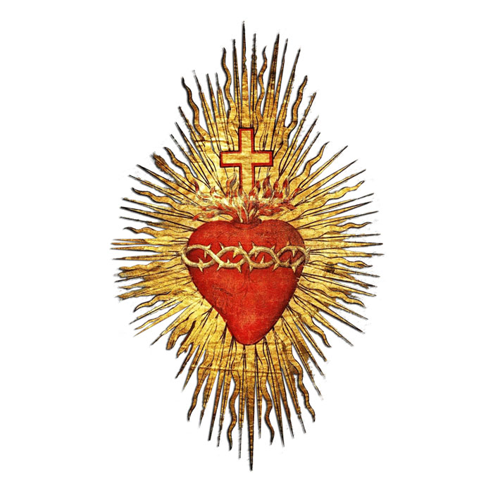 Sacred Heart of Jesus in red and gold